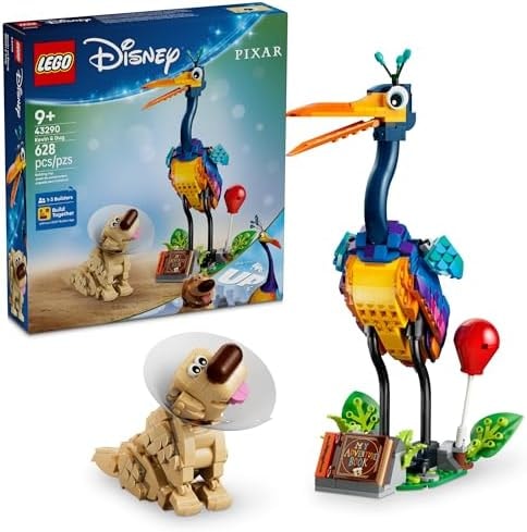 LEGO Disney and Pixar Kevin & Dug Building Toy - 'Up' Movie Set for Girls & Boys, Ages 9+ - Disney Gift for Kids & Fans - Kids Bedroom or Desk Decor - 43290