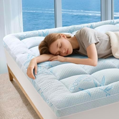 Queen Mattress Topper, Breathable and Soft Extra Thick Pillow Top 60"x80"