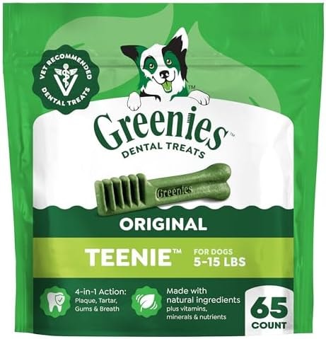 Greenies Teenie Original Natural Dental Dog Treats, Chicken, 65 Count