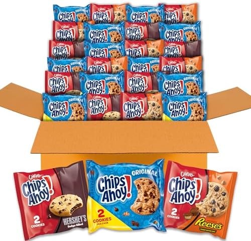 CHIPS AHOY! Cookies Variety Pack, 3 Flavors, 50 Snack Packs