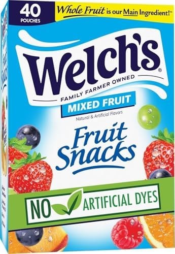 Welch's Fruit Snacks - Mixed Fruit Box - Kids Snacks - 0.8 Oz - 40 Pack
