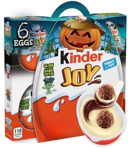 Kinder Joy Eggs, Halloween Party Favors for Kids, Treat and Toy, 6 Count