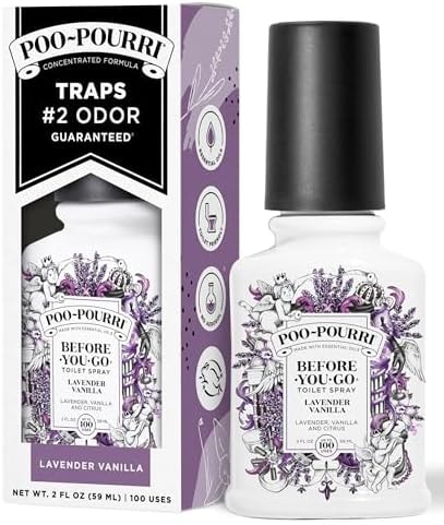 Poo~Pourri Lavender Vanilla, Lavender + Vanilla + Citrus, Before-You-Go Toilet Spray, 2 Oz