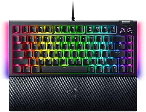 Razer BlackWidow V4 75% Mechanical Gaming Keyboard, Orange Switches, Black