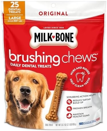 Milk-Bone Brushing Chews Large Daily Dental Dog Treats, 33.7 oz Bag