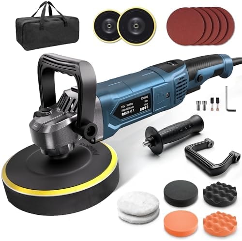 OFISPEED Buffer Polisher, 6 Inch/7 Inch 1600W Rotary Car Buffer Polisher Waxer, 7 Variable Speed 1000-3500 RPM, Detachable Handle for Waxing, Polishing & Scratch Removal