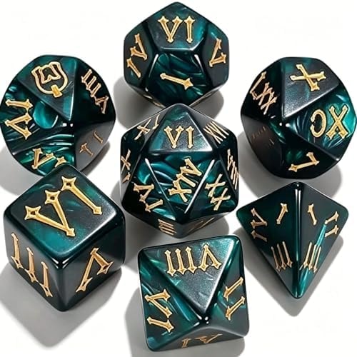 CiaraQ 7pcs Polyhedral Dice Set for Dungeon and Dragons MTG Table Games