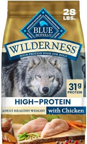 Blue Buffalo Wilderness Chicken Healthy Weight Dry Dog Food, 28 lb