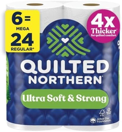 Quilted Northern Ultra Soft Toilet Paper, 6 Mega Rolls = 24 Regular Rolls