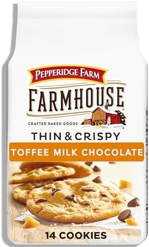 Pepperidge Farm Farmhouse Thin & Crispy Toffee Chocolate Cookies, 6.9 Oz