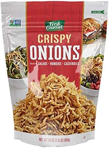 Fresh Gourmet Crispy Onions Snack and Salad Topper 24 Ounce (Pack of 1)