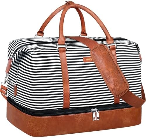 IBFUN Weekender Bags for Women, 21" Travel Duffle Bag with Shoe Compartment