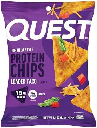 Quest Nutrition Loaded Taco Tortilla Style Protein Chips, 12 Count