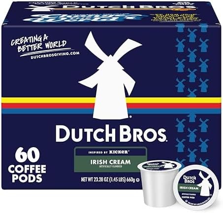 Dutch Bros Irish Cream Flavored Coffee inspired by Kicker®, 60 Count, Medium Roast, Single Serve Coffee Pods for Keurig K-Cup Brewers