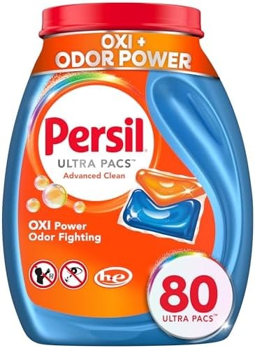 Persil Ultra Pacs Advanced Clean Oxi+Odor Power Laundry Detergent, 80 count
