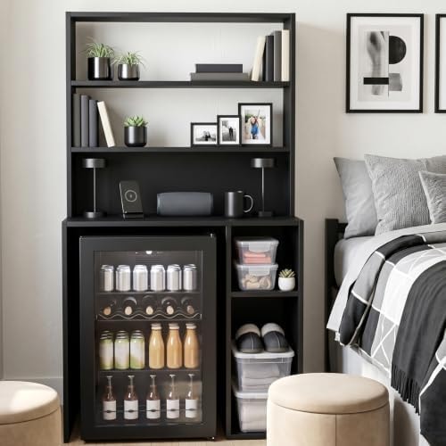 Novabright Black 6 Tier Mini Fridge Stand with Top Shelf for Dorm, 73.2"