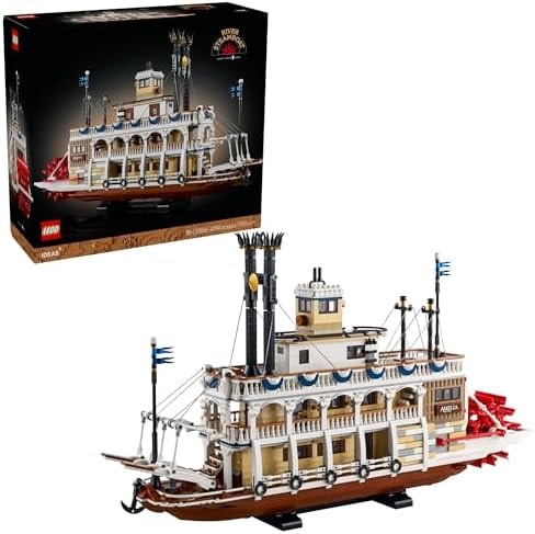 LEGO Ideas River Steamboat Building Set - Room Decor for Men and Women - Boat Model Building Kit for Adults, Ages 18+ - Arts & Crafts Display for Bedroom or Office - Gift Idea for Birthdays - 21356