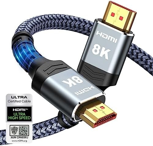 Highwings 8K 10K 4K HDMI Cable 48Gbps 6.6FT/2M, Certified Ultra High Speed