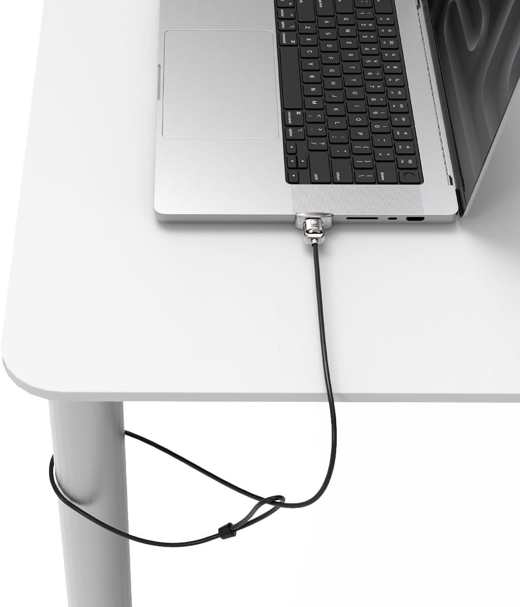 Compulocks Ledge Lock Adapter for MacBook Pro 16" M1,M2 & M3 with Keyed Cable Lock Silver