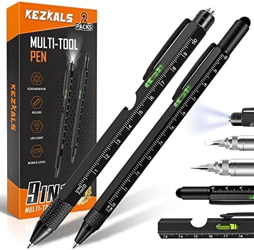 KEZKALS Gifts for Men, 9 in 1 Multitool Pen Set Christmas Stocking Stuffers