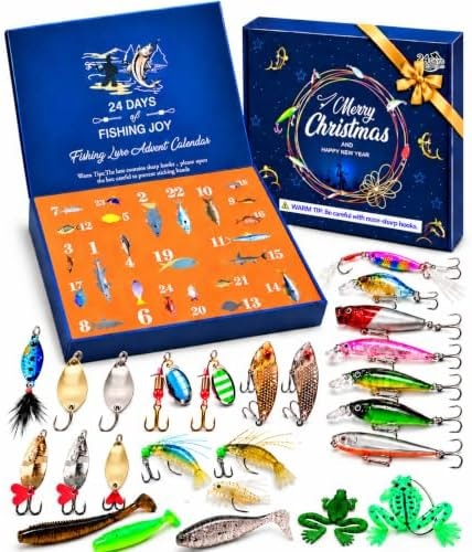Fishing Advent Calendar 2026, 24-Day Christmas Fishing Lure Gift for Men