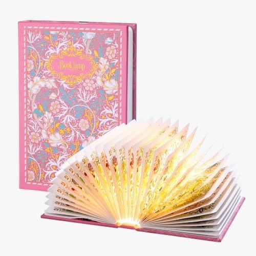 Ba suns Book Lamp Decor, Gift for Book Lovers, Rechargeable Book Light