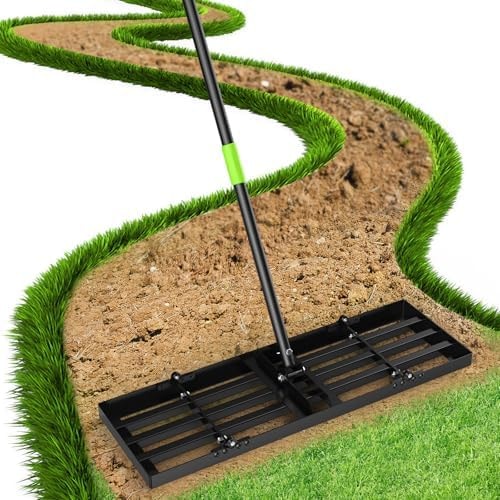 GARDTECH 30x10 Inch Lawn Leveling Rake Heavy Duty Adjustable Handle Yard Tool – Reinforced Steel Landscape Rake for Lawn Leveling, Soil Grading, Golf Course & Backyard Care