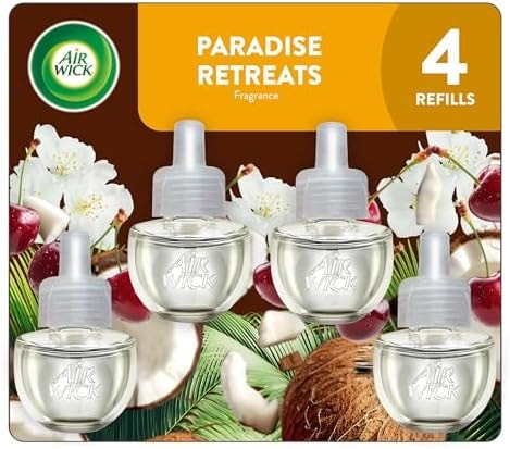 Air Wick Plug-In Scented Oil Refills, Paradise Retreat, 4 Count