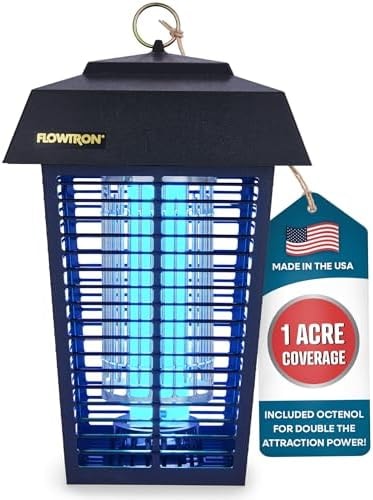 Flowtron Electric Bug Zapper, 1 Acre Outdoor, 40W UV, 5600V Zap, Black