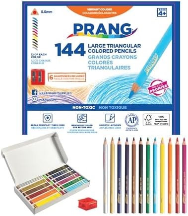 Prang Easy to Hold Colored Pencils Class Pack, 12 Colors