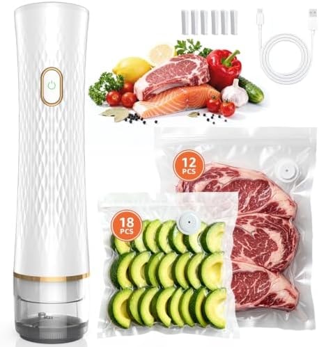 Olecha Handheld Vacuum Sealer for Food with 30 Reusable Vacuum Sealer Bags
