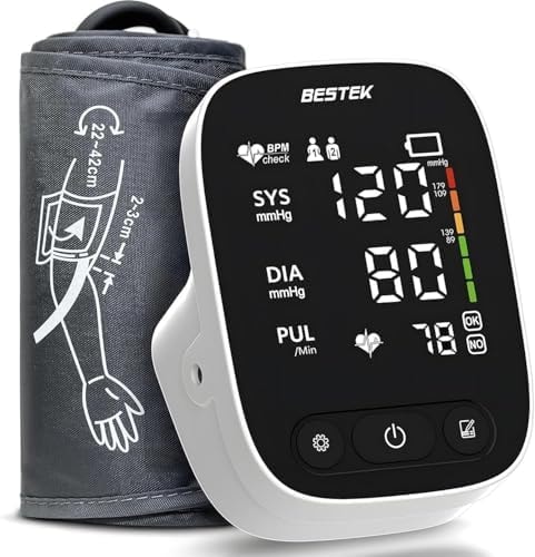 BESTEK Blood Pressure Monitor, Automatic Upper Arm BP Machine for Home Use