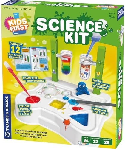 Thames & Kosmos Kids First Science Kit | STEM Learning, Intro to Chemistry for Ages 5+ | Safe & Educational Lab Setup with 20+ Durable Tools, 12 Experiments | Explore Lab Skills & Science Concepts