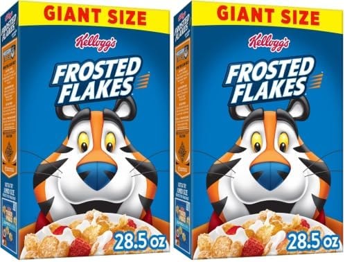Kellogg's Frosted Flakes Breakfast Cereal, Fat Free, Giant Size, 28.5 oz (Pack of 2)
