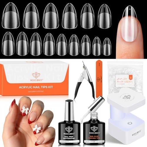 modelones X Nail Gel Kit,9-in-One Glue Prep Dehydrator & Portable Led Lamp