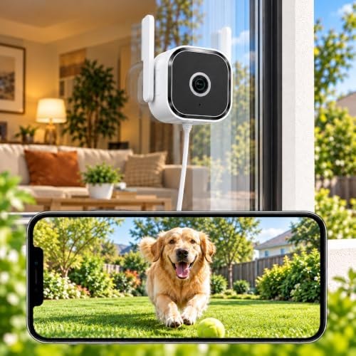 Window Camera 2K, Indoor Cameras for Home Security, 1Pack