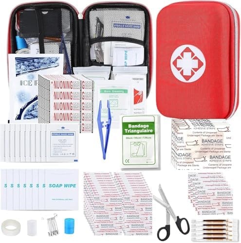 First Aid Kit 276PCS Car Home Camping Essentials Red Emergency Kit AMORNING