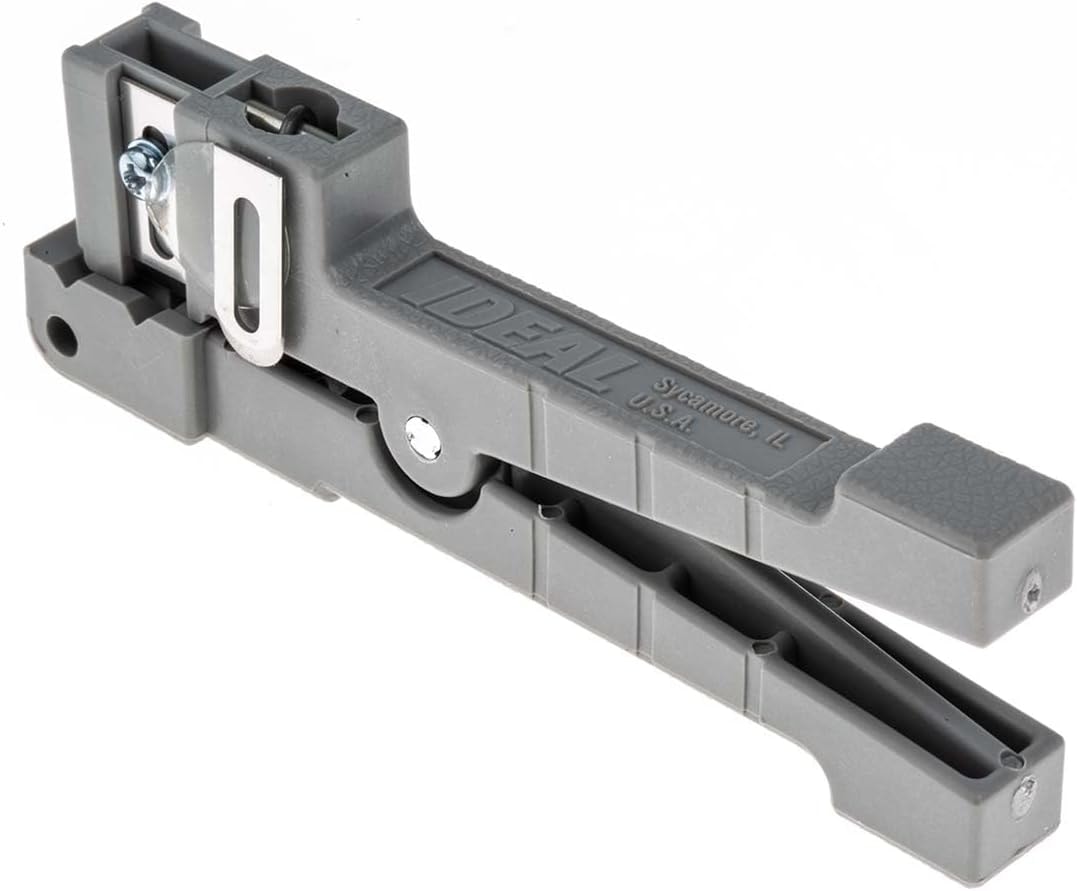 IDEAL Electrical 45-162 Ringer Adjustable Blade Cable Stripper, Cable Stripping Tool for Fiber Jackets, RG-174 & RG-187 cable, Gray, 1 Stripper