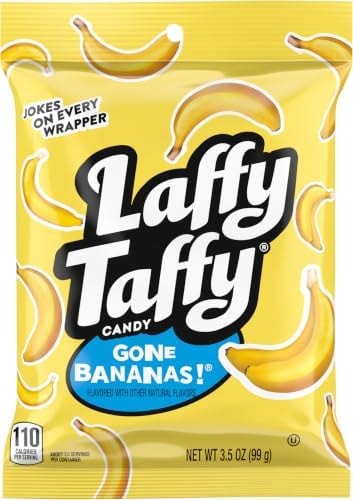 Laffy Taffy Mini Bar Bag, Banana, Chewy Taffy Candy, 3.5 oz