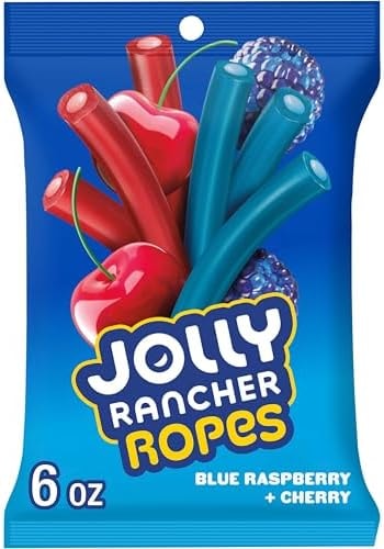 JOLLY RANCHER Ropes Blue Raspberry & Cherry Candy Bag, 6 oz
