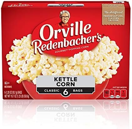 Orville Redenbacher’s Microwave Popcorn, Kettle Corn, 3.3 oz., 6-ct