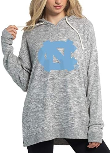 chicka-d NCAA North Carolina Tar Heels Womens Cozy Fleece Tunic, Heather Grey, Medium