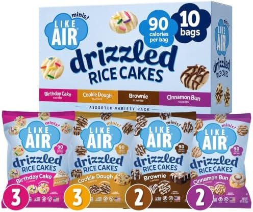 Like Air Drizzled Rice Cakes - 4 Flavor Variety Pack (10ct) Vegan/Nut-Free