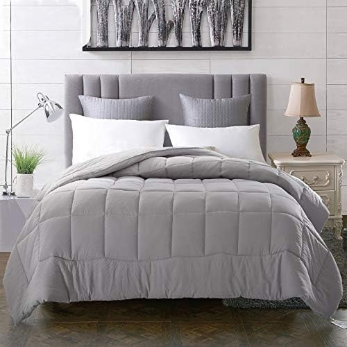 EVOLIVE Pre-Washed All Season Down Alternative Comforter, Twin (Grey)