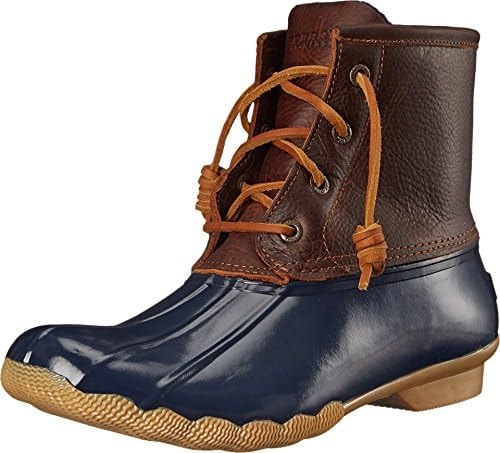 Sperry Women's Saltwater Boots, Tan/Navy, 7 Wide