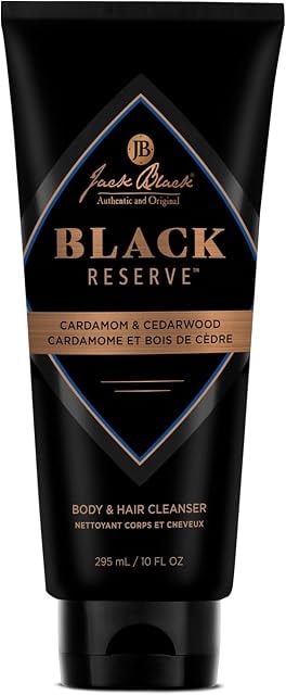 Jack Black - Black Reserve Body & Hair Cleanser, 10 Fl Oz – Cardamom & Cedarwood - Men’s Body Wash, Shampoo Haircare, Dual-Purpose Men’s Cleanser, Sulfate-Free
