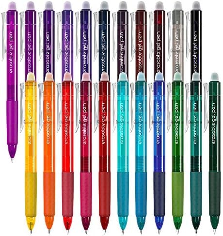 Vanstek 22 Colors Retractable Erasable Gel Pens Clicker, Fine Point(0.7), Make Mistakes Disappear, Premium Comfort Grip for Drawing Writing Planner and Crossword Puzzles