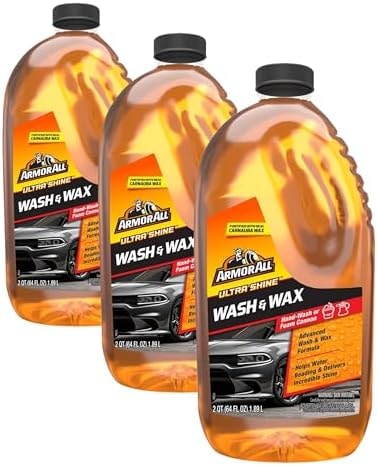 Armor All Ultra Shine Car Wash and Car Wax,Cleaning Fluid for Cars,Trucks,Motorcycles,64 Fl Oz Each,(Pack of 3)