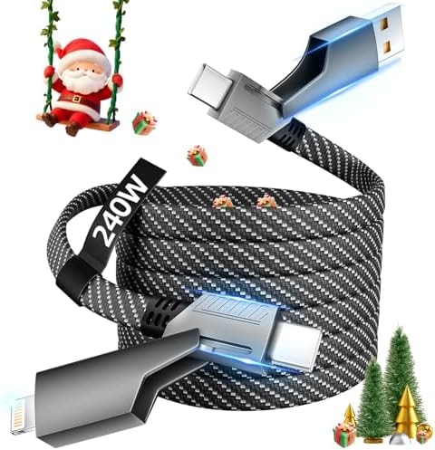 USB C Cable Fast Charging, 240W MAX 4 in 1 Charging Cable with E-Mark Chip