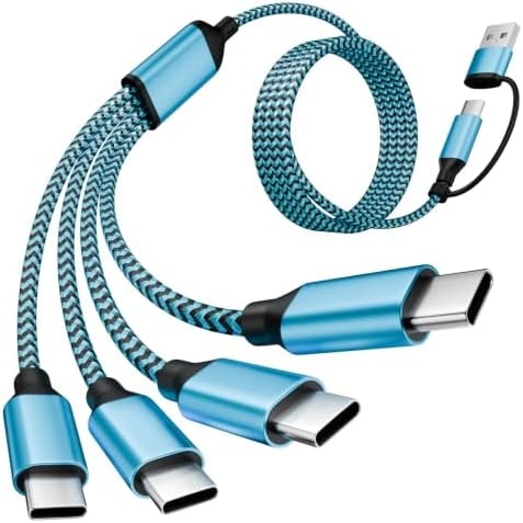 4 in 2 USB C Splitter Charging Cords,Universal Charging Cable,1Pack 5FT